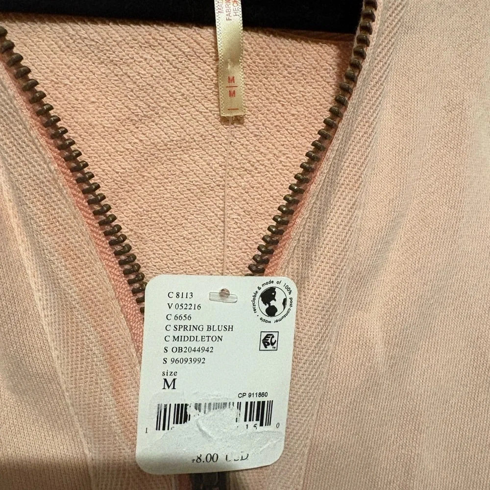 Free People Bow Girl Sweatshirt Medium Color: Spring Blush NWT
